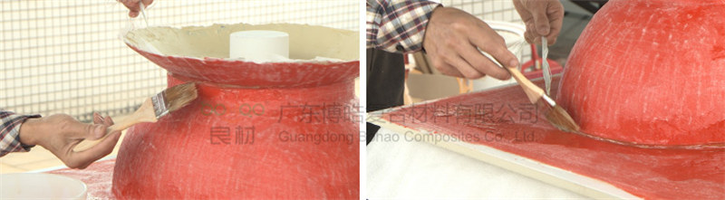 玻璃鋼模具增強(qiáng)層制作:?jiǎn)谓z法